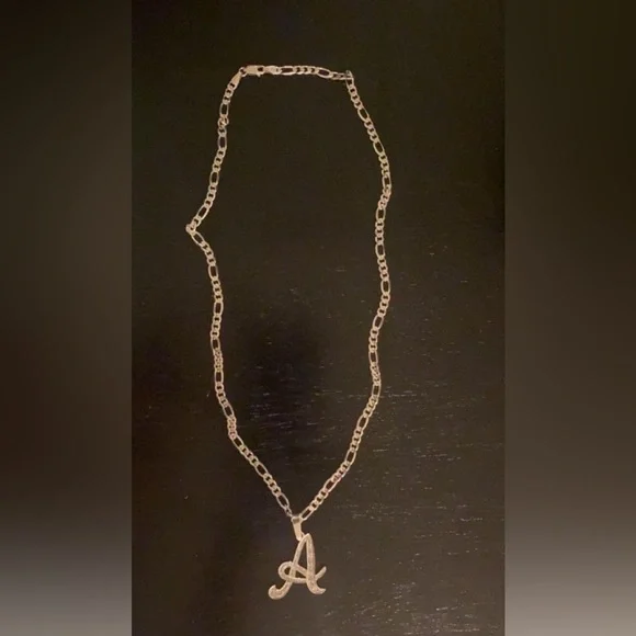14K White Silver Necklace & Pendant